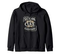 Sketching is My Cure for Everything Artist Zip Hoodie