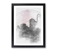 Sketching The Architecture Vol.19 Modern Framed Wall Art Print, Ready to Hang Picture for Living Room Bedroom Home Office Décor, Black A3 (34 x 46 cm)