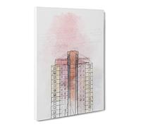 Sketching The Architecture Vol.23 Canvas Print | Gallery Wrapped 30mm Frame Wall Art | 20x14 inches | Ready to Hang | Modern Cityscape Picture | Living Room Bedroom Lounge Office