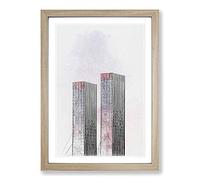 Sketching The Architecture Vol.27 Framed Print | A2 Oak Framed Wall Art | Ready to Hang | Modern Cityscape Picture | Living Room Bedroom Lounge Office