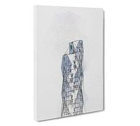 Sketching the Architecture Vol.28 Canvas Print | Gallery Wrapped 30mm Frame Wall Art | 30x20 inches | Ready to Hang | Modern Cityscape Picture | Living Room Bedroom Lounge Office