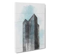 Sketching the Architecture Vol.44 Canvas Print | Gallery Wrapped 30mm Frame Wall Art | 30x20 inches | Ready to Hang | Modern Cityscape Picture | Living Room Bedroom Lounge Office