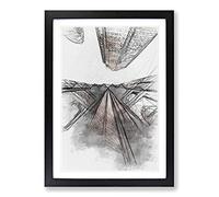 Sketching The Architecture Vol.51 Framed Print | A2 Black Framed Wall Art | Ready to Hang | Modern Cityscape Picture | Living Room Bedroom Lounge Office