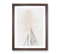 Sketching The Architecture Vol.52 Modern Framed Print | A2 Walnut Framed Wall Art | Ready to Hang | Modern Cityscape Picture | Living Room Bedroom Lounge Office