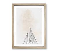 Sketching The Architecture Vol.52 Modern Framed Wall Art Print, Ready to Hang Picture for Living Room Bedroom Home Office Décor, Oak A3 (34 x 46 cm)