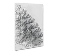 Sketching The Architecture Vol.63 Modern Canvas Wall Art Print Ready to Hang, Framed Picture for Living Room Bedroom Home Office Décor, 24x16 Inch (60x40 cm)