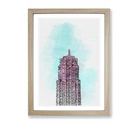Sketching The Architecture Vol.65 Modern Framed Print | A4 Oak Framed Wall Art | Ready to Hang | Modern Cityscape Picture | Living Room Bedroom Lounge Office