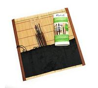 Sketching & Watercolour Set of 3 Precision Round Brushes, 1 Softaqua + Cretacolor Graphite, with Bamboo Case