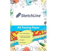SketchLine Tracing Paper A4 Size 50 Sheets (63gsm) with High Transparency & Optimum Thickness for Drawing, Sketching & Dressmaking