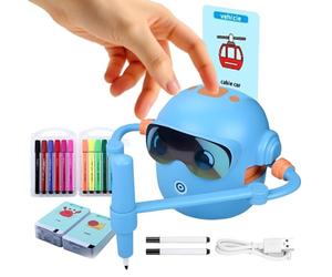 Sketchmate, Pocket Play Drawbot Robot, Doodle Robot Kit, Smart SketchBot, For 5+ With Voice Interaction & 12 Color Pens, Magic Drawing Bot With 100 Learning Word Cards, Suitable For 5+ Year Old Kids