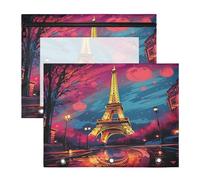 Sketchy Tower Art 3 Ring Binder Clear Binders Pencil Pouches Bags Case(2 Pack)