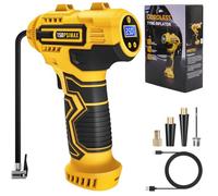 Skeufy Car Tyre Inflator Air Compressor, Portable Cordless Tyre Pump, 150psi Handheld Car Tyre Pump With LED Light, USB Rechargeable Battery, 3 Nozzles, Electric Air Pump for Car, Motorcycle,Bike,Ball