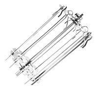 Skewer Rack Set Stainless Steel Skewers Needle Cage Kebab Maker Grill Rotating Meat Forks Grill Cage Kit BBQ Grill Cage Roaster Rotisserie for Kitchen Outdoor Tools(25cm)