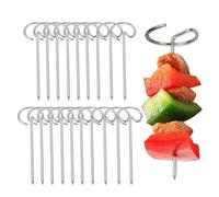 Skewers For Air Fryer,20 Pcs Vertical Stainless Steel Instrument,Vertical BBQ Skewers - For Vegetable Fruit Home Use Noodles Inside And Outside
