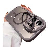 SKFGNX Camera Lens Protection Flip Bracket Stand Magnetic Case for for iPhone 17 16 15 14 13 12 Pro Max Plus Transparent Cover,gray,For for iPhone 16 Plus