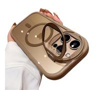 SKFGNX Camera Lens Protection Flip Bracket Stand Magnetic Case for for iPhone 17 16 15 14 13 12 Pro Max Plus Transparent Cover,khaki,For for iPhone 16 Pro