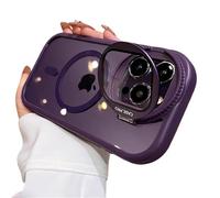 SKFGNX Camera Lens Protection Flip Bracket Stand Magnetic Case for for iPhone 17 16 15 14 13 12 Pro Max Plus Transparent Cover,Purple,For for iPhone 16