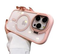 SKFGNX Camera Lens Protection Flip Bracket Stand Magnetic Case for for iPhone 17 16 15 14 13 12 Pro Max Plus Transparent Cover,Pink,For for iPhone 16pro max