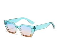 SKFGNX Cat Eye Women Fashion Double Color Sunglasses Retro Gradient Lens Shades UV400 Men Leopard Purple Sun Glasses,Blue tea,1