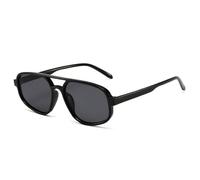 SKFGNX Fashion Double Bridges Cat Eye Sunglasses Women Retro Leopard Gradient Shades UV400 Men Trending Sun Glasses,black grey,1