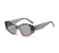 SKFGNX Polygon Cat Eye Colorful Leopard Sunglasses Shades UV400 Retro Double Color Men Gradient Sun Glasses,Grey leopard pink,1
