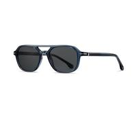 SKFGNX Retro Double Bridge Rectangle Sunglasses TAC Polarized Sun Glasses UV400,Blue Grey,1