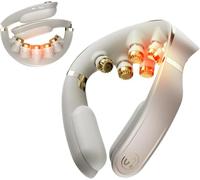 SKG Neck Massager, Foldable Electric Neck Massager with Heat & Vibration, Titanium 316L Massage Heads, 11 Programmes, Wireless & Portable, Gift for Dad, Men and Women, G7 Pro Fold (Gold)