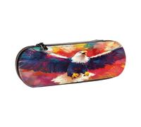 SKGOHLH A Majestic Colorful Eagle Leather Multi Slot Pen Storage Case