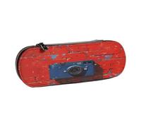 SKGOHLH Blue Camera Leather Multi Slot Pen Storage Case