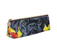 SKGOHLH Bulldog Printed PVC Leather Zipper Pen Pouch for Office