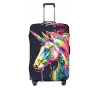 SKGOHLH Charming Colorful Horse Washable Luggage Cover - Fashionable Luggage Protection Cover, Suitable for Boxes Between 18-32 inchesL