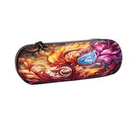 SKGOHLH Colorful Mysterious Flame Leather Multi Slot Pen Storage Case