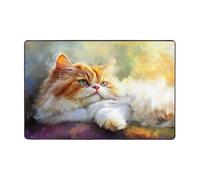 SKGOHLH Cute little cat lost in thought Washable Area Rug 36x24 & 72x48 Non-Slip Carpet Bedroom