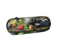 SKGOHLH Elephants and Birds Leather Multi Slot Pen Storage Case