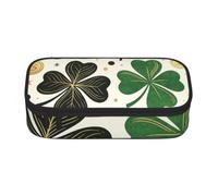 SKGOHLH Four-Leaf Clover Cute Zipper Pencil Case, Oxford Fabric Pen Pouch