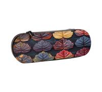 SKGOHLH Lots of Leaves. Leather Multi Slot Pen Storage Case