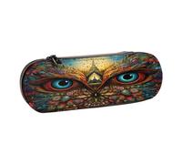 SKGOHLH Mysterious and Fantastical owl Leather Multi Slot Pen Storage Case