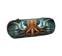SKGOHLH Mysterious Magic Octopus Leather Multi Slot Pen Storage Case