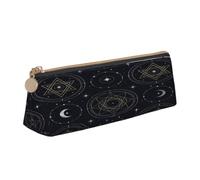 SKGOHLH Mysterious Patterns Printed PVC Leather Zipper Pen Pouch for Office