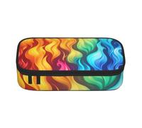SKGOHLH Mysterious Rainbow Flames Full Print Large Capacity Pen Case