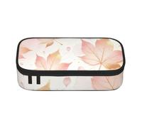 SKGOHLH Pastel Maple Leaf Cute Zipper Pencil Case, Oxford Fabric Pen Pouch