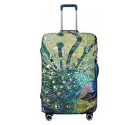 SKGOHLH Peacock Spreading Tail Washable Luggage Cover - Fashionable Luggage Protection Cover, Suitable for Boxes Between 18-32 inchesS