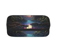SKGOHLH Riverside Moon Full Print Large Capacity Pen Case