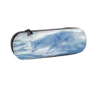 SKGOHLH Sacred Snow Wolf Leather Multi Slot Pen Storage Case