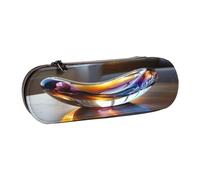 SKGOHLH Stained Glass Leather Multi Slot Pen Storage Case