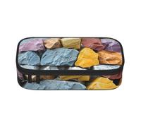 SKGOHLH Stones on the Mountain Full Print Large Capacity Pen Case | Stones On The Mountain Multi Slot Oxford Pen Case Scratch Resistant For Work Travel Cosmetic Storage