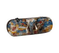 SKGOHLH The Ancient Elephant Leather Multi Slot Pen Storage Case
