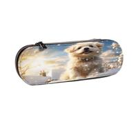 SKGOHLH The Cozy Little Dog Leather Multi Slot Pen Storage Case