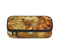 SKGOHLH The Golden African Lion Full Print Large Capacity Pen Case