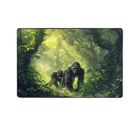 SKGOHLH The gorilla crossing the jungle Washable Area Rug 36x24 & 72x48 Non-Slip Carpet Bedroom